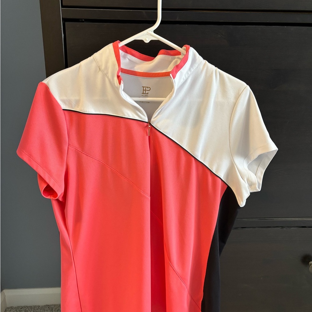 Colorblock Women's Golf Top - Pink, White, and Black